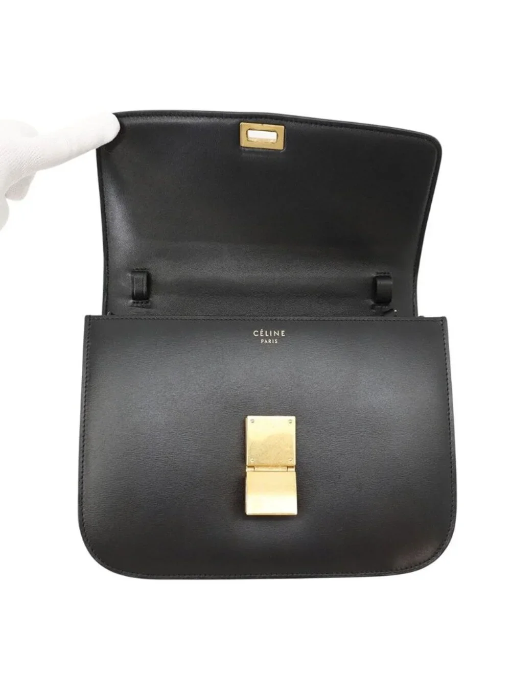 Celine Shoulder Bag Classic Box Dls Black